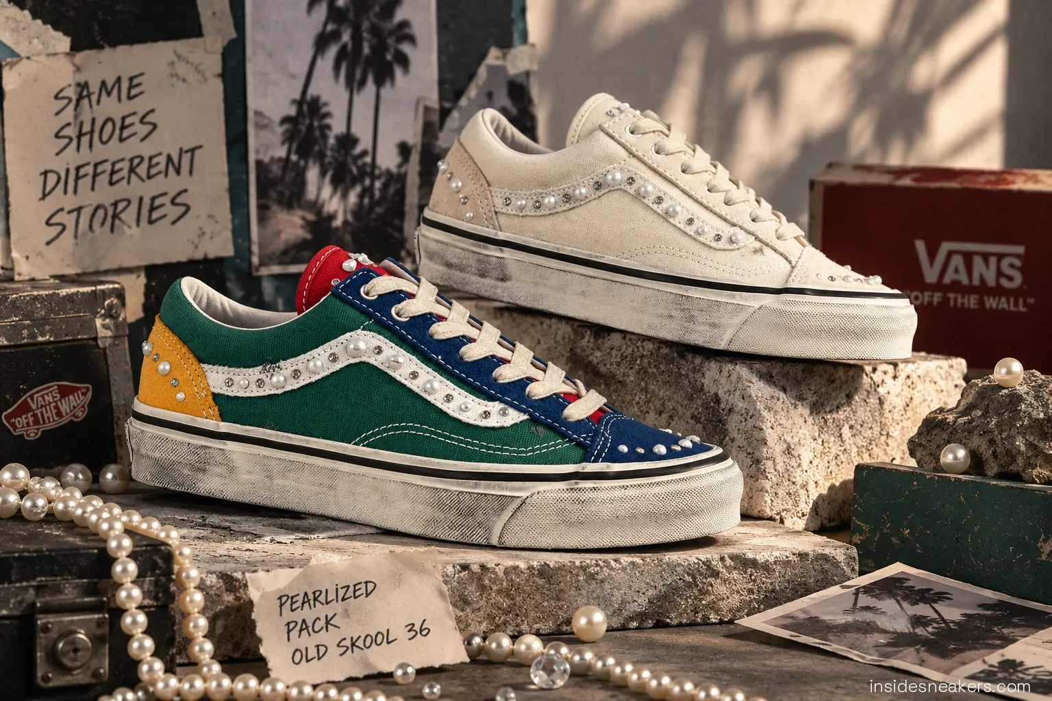 Vans Old Skool 36 Pearlized: Beads, Crystals, and Distressed Finish on Two New Versions