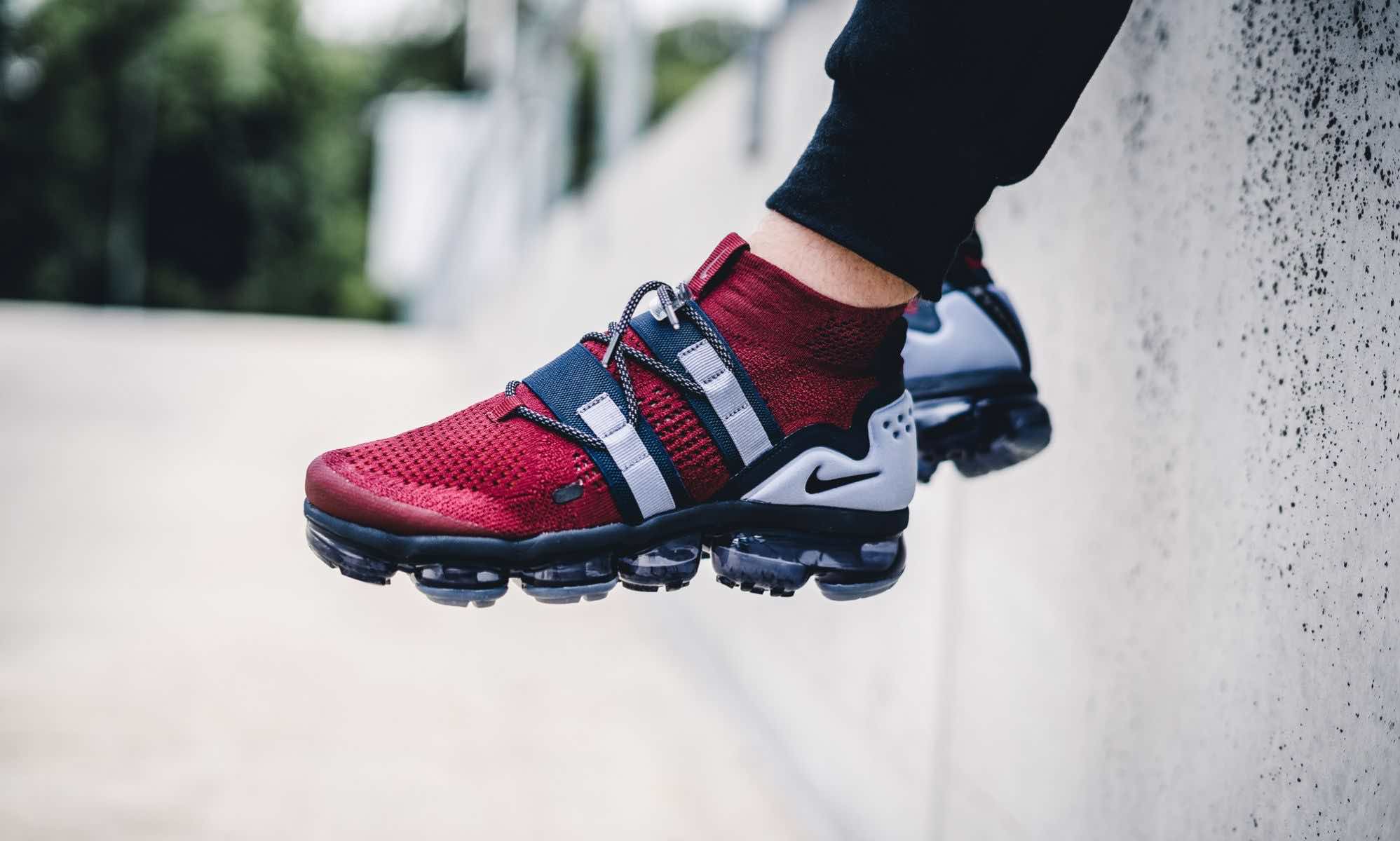 burgundy and blue vapormax