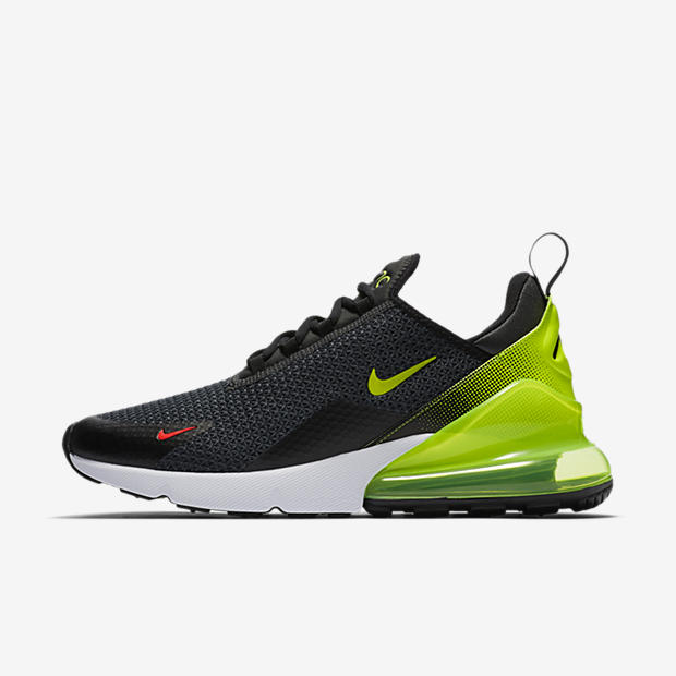 nike 270 black and neon green