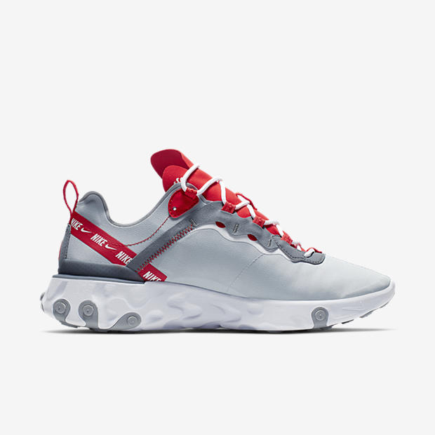 nike react element 55 grey and red