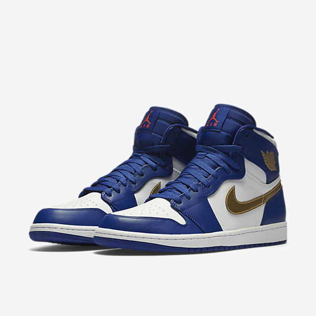 air jordan 1 navy blue and gold