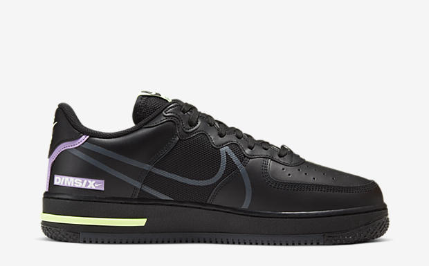 air force 1 react d/ms/x black