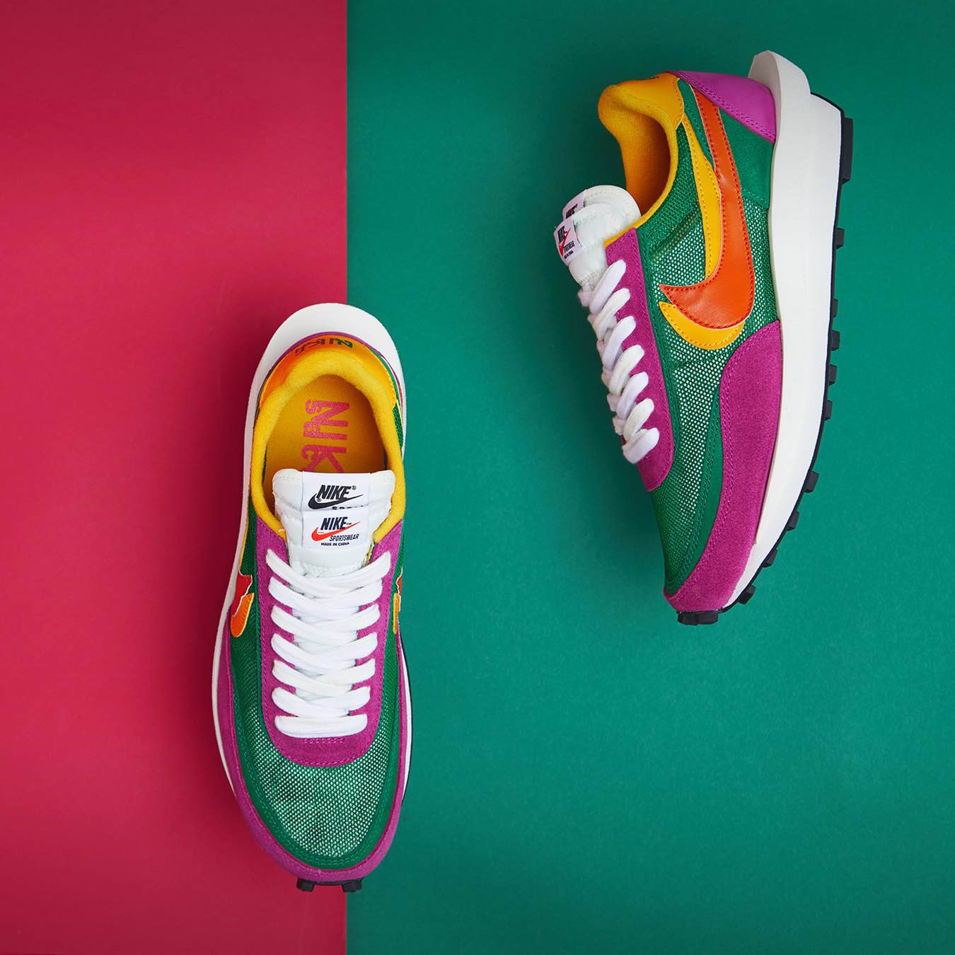 Nike x Sacai LDWaffle
Green / Orange / Pink