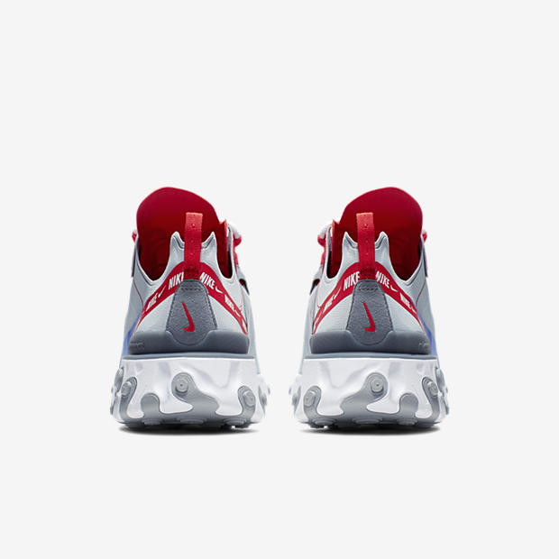Nike React Element 55
Grey / Red / Blue