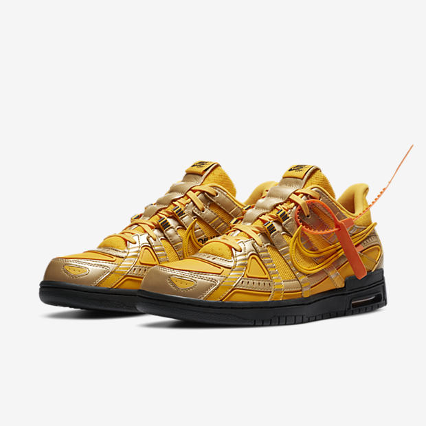 Off-White x Nike
Air Rubber Dunk
« University Gold »