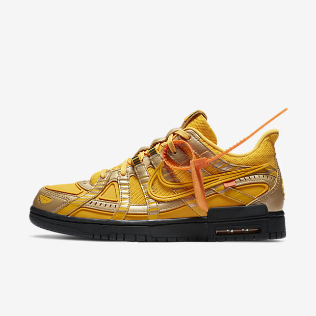 Off-White x Nike
Air Rubber Dunk
« University Gold »